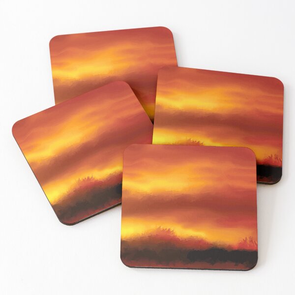Item preview, Sunset Secne on Hills, abstract painting designed and sold by blueocan.