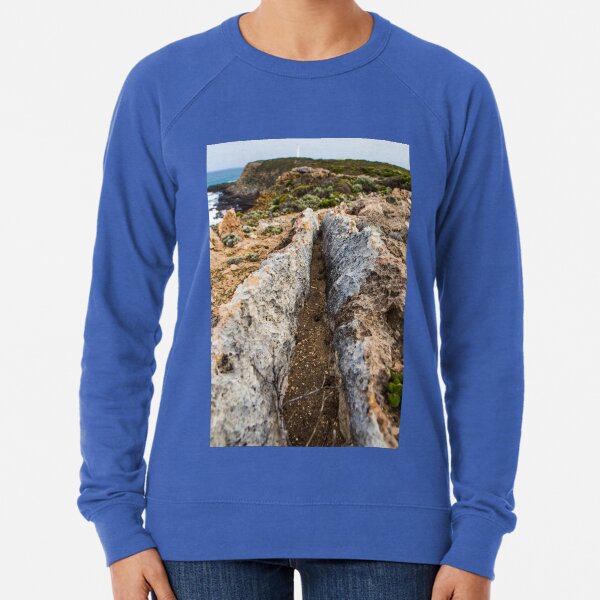 Rugged Australian coastline looking out to the Cape Nelson Lighthouse along the Great Ocean Road Lightweight Sweatshirt