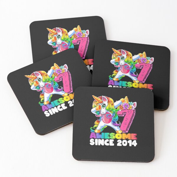 Item preview, Awesome Since 2014 Dabbing Unicorn 7Th Birthday Girls designed and sold by Jindohu58299.