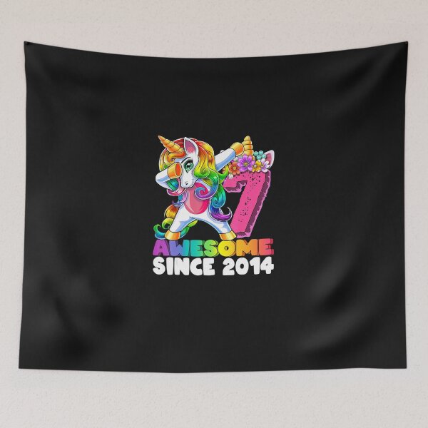 Item preview, Awesome Since 2014 Dabbing Unicorn 7Th Birthday Girls designed and sold by Jindohu58299.
