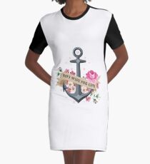 Navy Wife for Life Graphic T-Shirt Dress