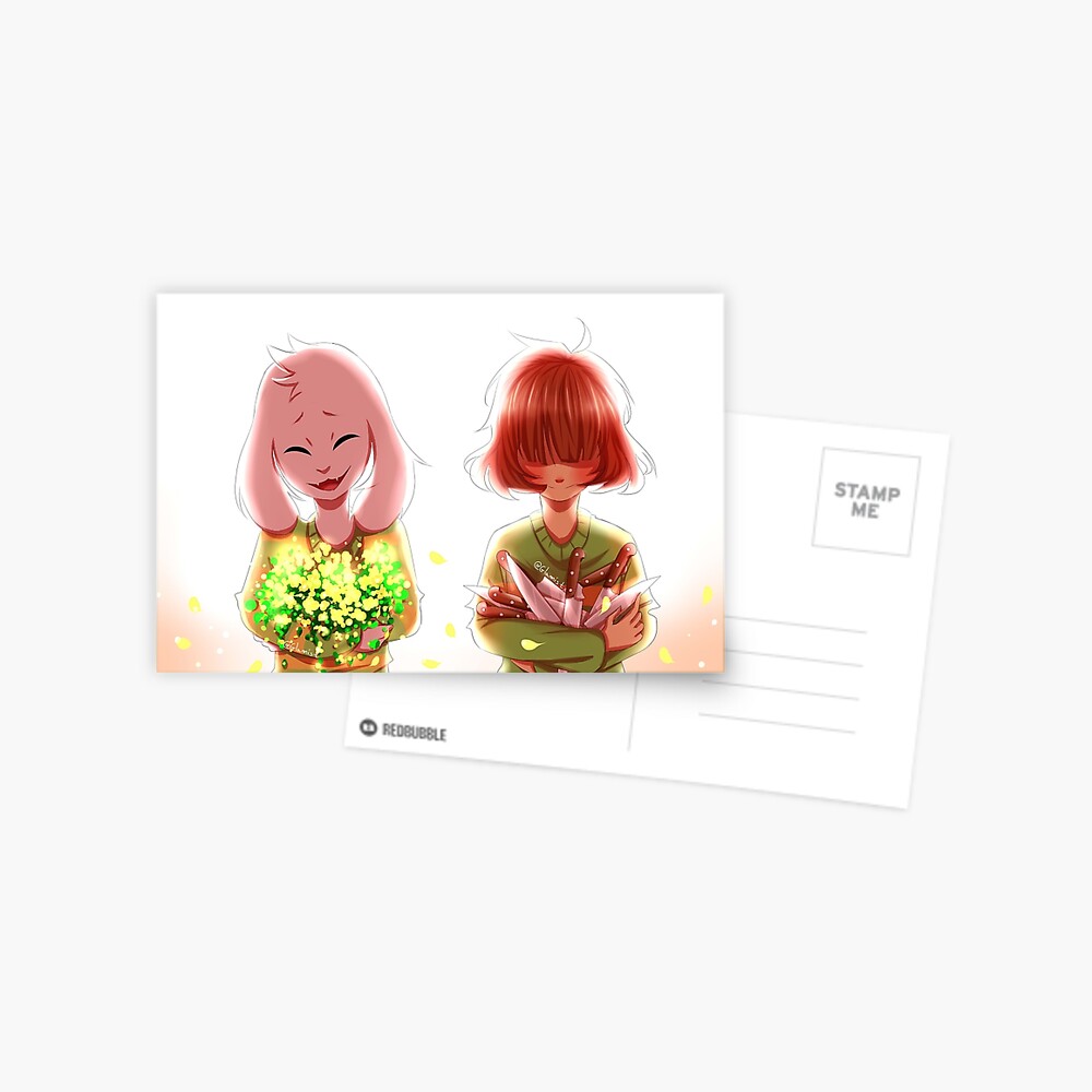 Undertale Asriel And Chara Greeting Card By Glamist Redbubble