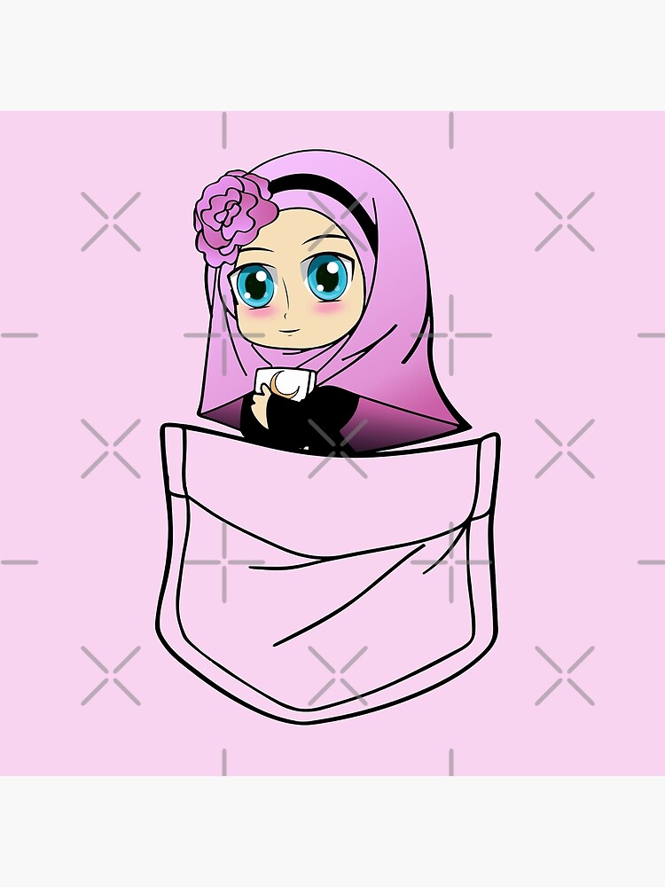 muslim anime cute girl | Art Print