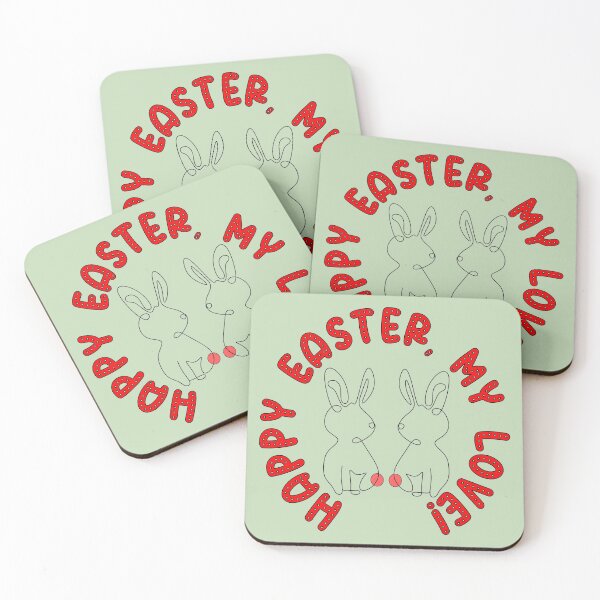 Item preview, LINE ART HAPPY EASTER RABBIT designed and sold by minimalartstory.