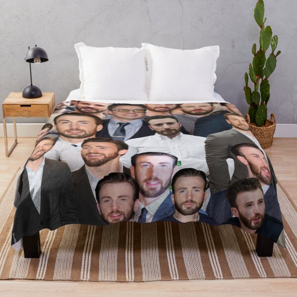chris evans photo collage Throw Blanket
