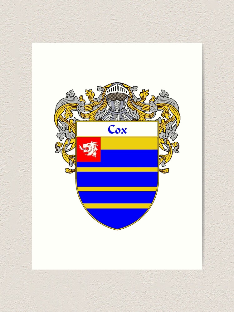 "Cox Coat of Arms/Family Crest" Art Print for Sale by IrishArms Redbubble