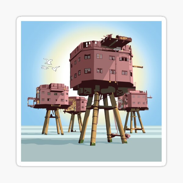 Maunsell Forts Red Sands Sea Towers Whitstable Sticker