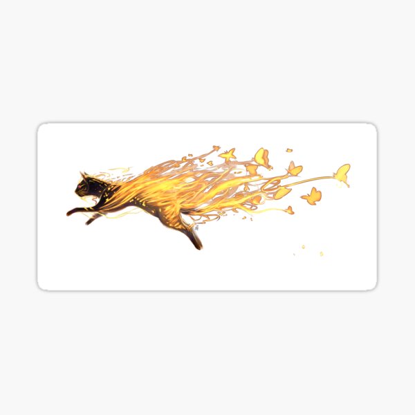 Fire Cat Sticker