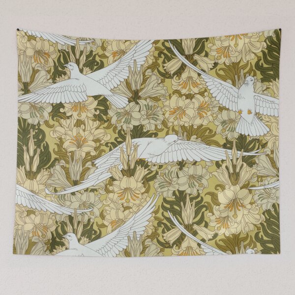 Aperçu de l'œuvre Oiseaux en motif de fleurs créée et vendue par Crayonjar.