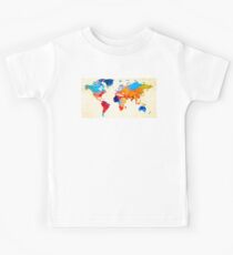 World Map 18 - Colorful Art By Sharon Cummings Kids Tee