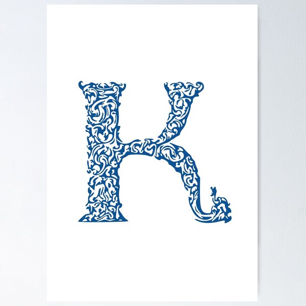 Item preview, Blue Monogram - Letter "K" designed and sold by RoamingRabbit.
