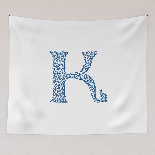 Item preview, Blue Monogram - Letter "K" designed and sold by RoamingRabbit.
