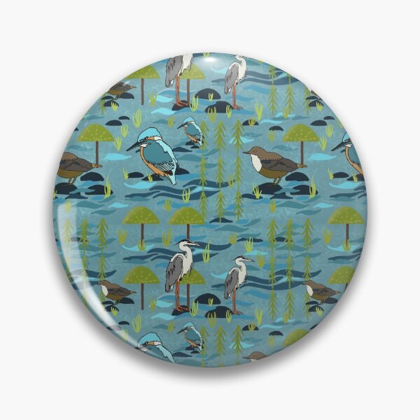 Item preview, Riverside birds kingfisher, heron and dipper.   View from my window. designed and sold by sueshorman.