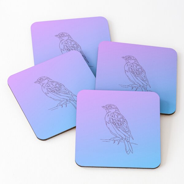 Item preview, Pink, Purple and Blue Sparrow Illustration designed and sold by TartanSparrow.
