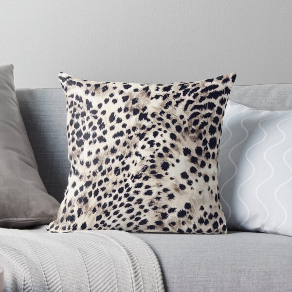 Faux Animal Fur, Snow Leopard Throw Pillow