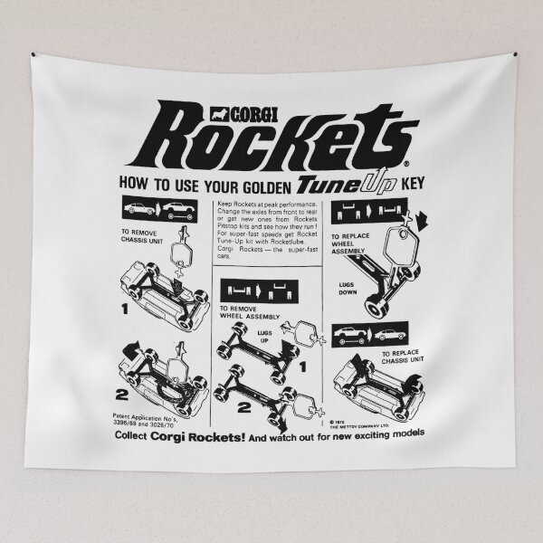 Item preview, DIE CAST TOY CAR ROCKETS PACKAGING designed and sold by ThrowbackAds.