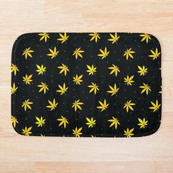 Item preview, Black and Yellow Leaf Cannabis Marijuana Weed Pattern designed and sold by RastaMerch.
