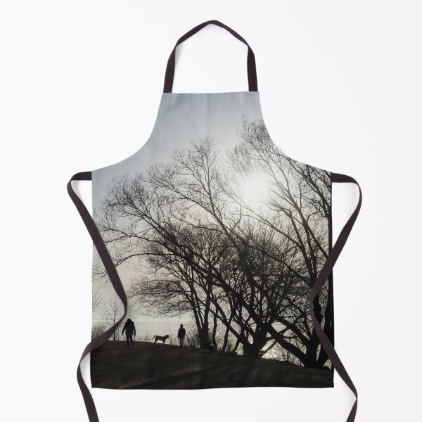 Item preview, Lakeside Dog Walk - Silhouetted Couple and a Pooch in a Park designed and sold by Georgia Mizuleva.