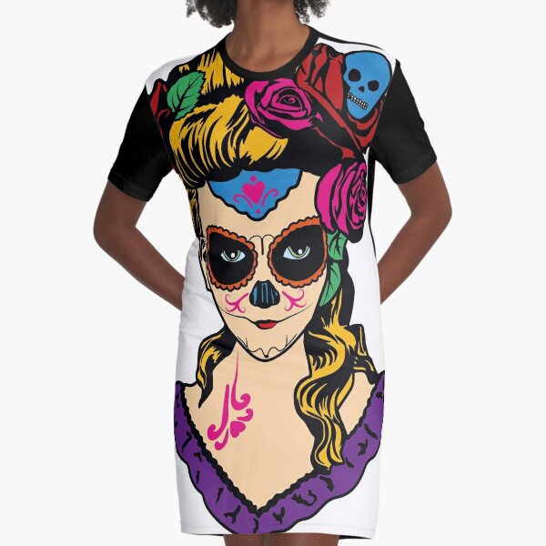 Santa Muerte Graphic T-Shirt Dress