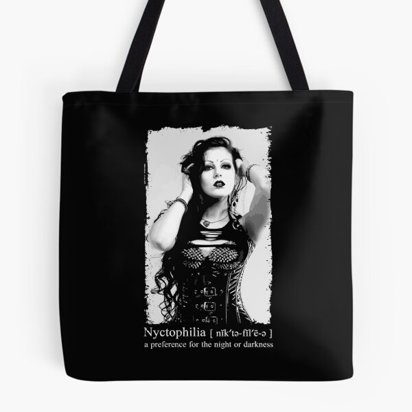 Aperçu de l'œuvre Nyctophilie, Amour des Ténèbres, Conception Occulte Gothique, Fille Goth, Cadeau Occulte créée et vendue par Proverbial Wisdom Design.