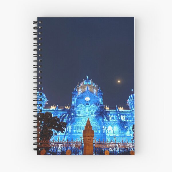 Item preview, Victoria Terminus illuminated in Blue light, now CSMT station image, modern art, wall art, print, personalised gifts, custom printed gifts. designed and sold by CameraDesign.
