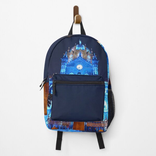 Item preview, Victoria Terminus illuminated in Blue light, now CSMT station image, modern art, wall art, print, personalised gifts, custom printed gifts. designed and sold by CameraDesign.