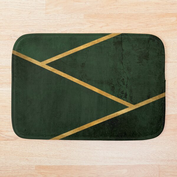 Emerald Stone and Metallic Gold Bath Mat