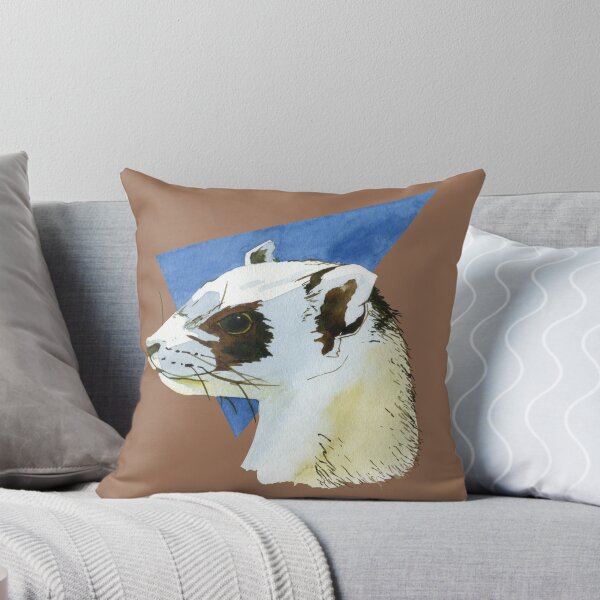 Item preview, Cute white ferret pet drawing - aesthetic polecat art - watercolor wildlife chestnut designed and sold by Blue-element.