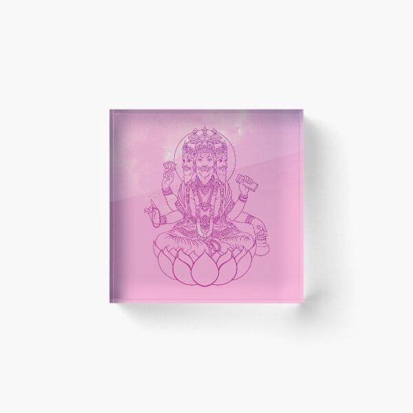 Item preview,  Hindu God Brahma line drawing vector illustration, vishnu, asian spiritual symbol, oriental wisdom, yoga, om, trimurti designed and sold by Mariuki Flow.