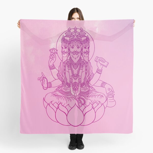 Item preview,  Hindu God Brahma line drawing vector illustration, vishnu, asian spiritual symbol, oriental wisdom, yoga, om, trimurti designed and sold by Mariuki Flow.