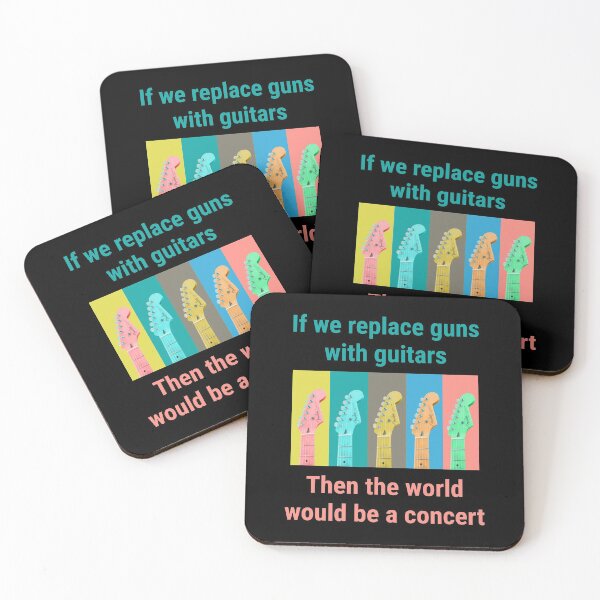 Item preview, Cute colorful Guitar quote. If we replace guns with guitars, then the world would be a concert.  designed and sold by efenem.