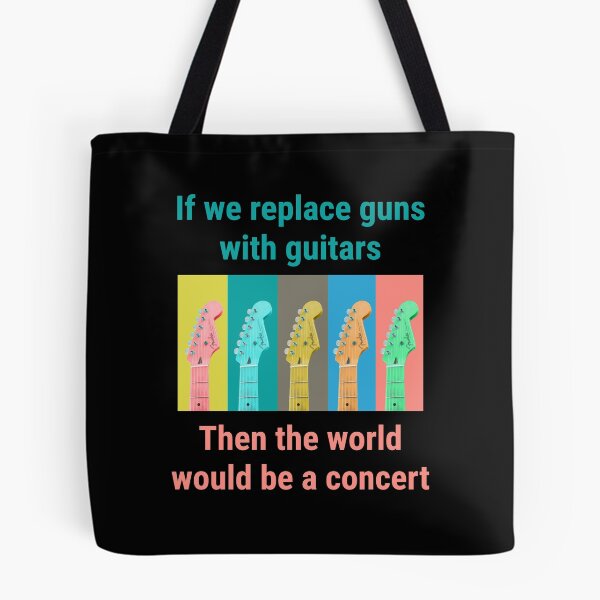 Item preview, Cute colorful Guitar quote. If we replace guns with guitars, then the world would be a concert.  designed and sold by efenem.