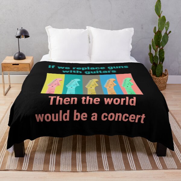 Item preview, Cute colorful Guitar quote. If we replace guns with guitars, then the world would be a concert.  designed and sold by efenem.