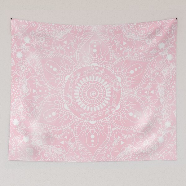 Item preview, Watercolor White Mandala Flower Pink Design designed and sold by InovArtS.