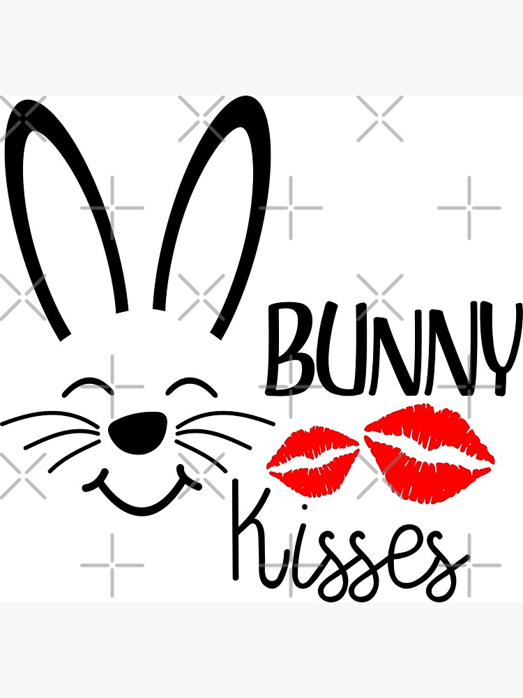 "Bunny Kisses Red Lips Romantic Rabbit Ears Love" Poster by CultureCoup Redbubble