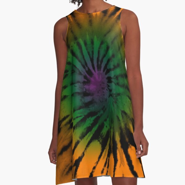 Trippy Tie-Dye Short Dress A