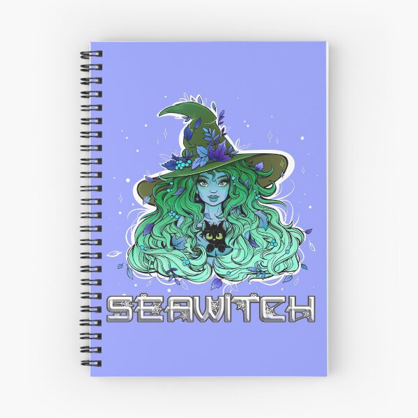 Item preview, Seawitch with long hair and a kitten in green blue designed and sold by NoMatterLab.