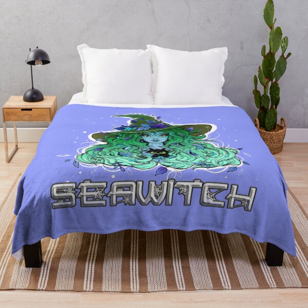 Item preview, Seawitch with long hair and a kitten in green blue designed and sold by NoMatterLab.
