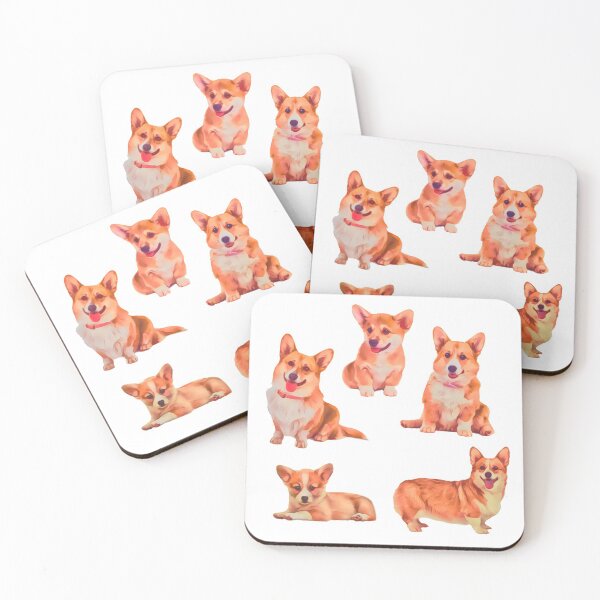 Item preview, 5 Cute Corgi’s || Digital Painting Design designed and sold by BayRosePets.