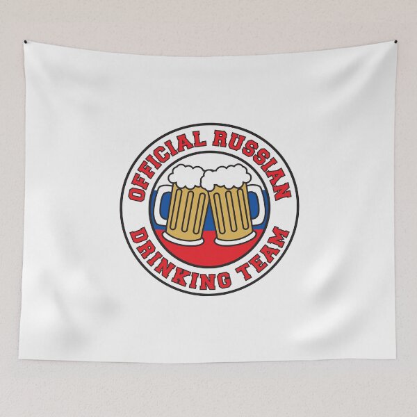 Item preview, Official Russian Drinking Team Featuring Flag Of Russia And Beers designed and sold by jaycartoonist.