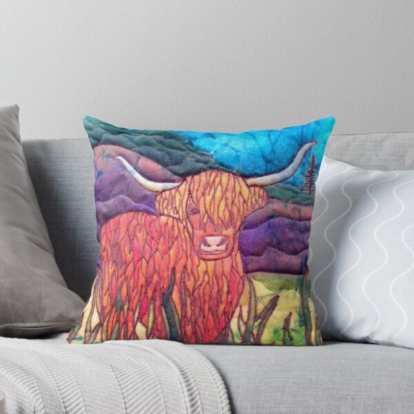 Item preview, Highland Cow Batik Art designed and sold by Wendy Usher.