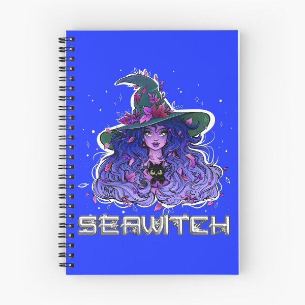 Item preview, Seawitch with long hair and a kitten in purple, dark blue designed and sold by NoMatterLab.