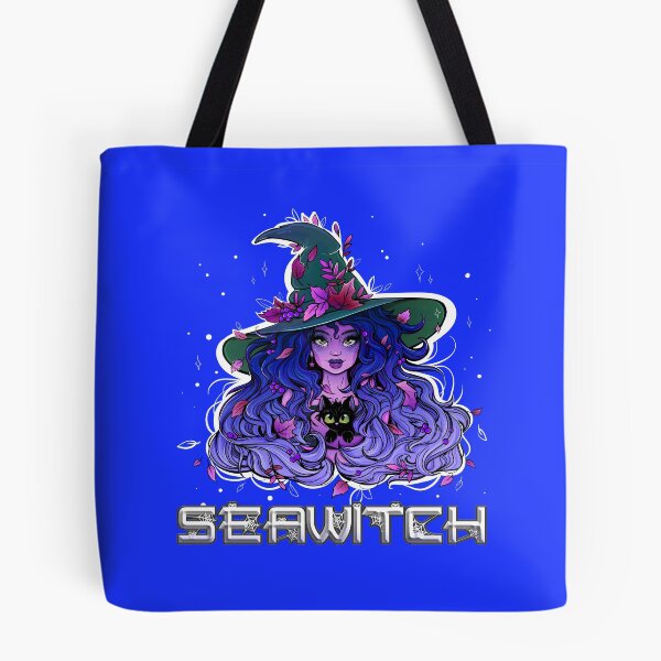 Item preview, Seawitch with long hair and a kitten in purple, dark blue designed and sold by NoMatterLab.
