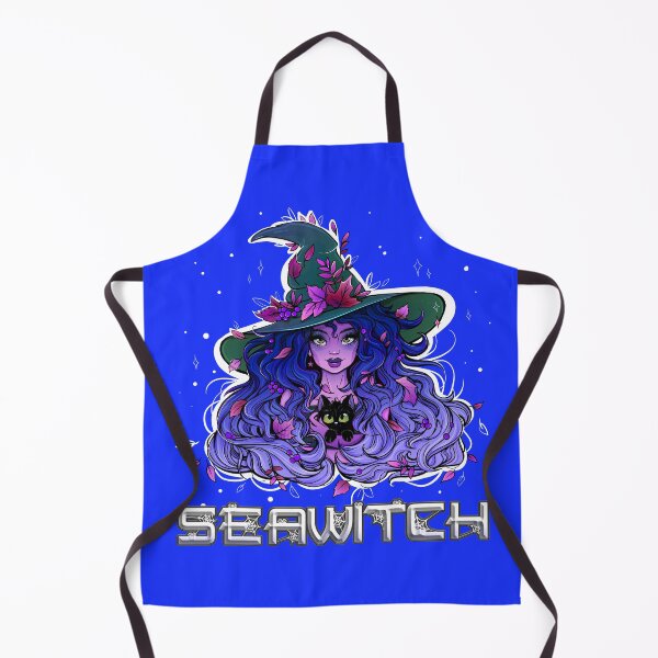 Item preview, Seawitch with long hair and a kitten in purple, dark blue designed and sold by NoMatterLab.