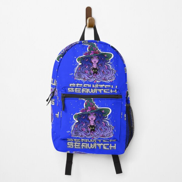 Item preview, Seawitch with long hair and a kitten in purple, dark blue designed and sold by NoMatterLab.