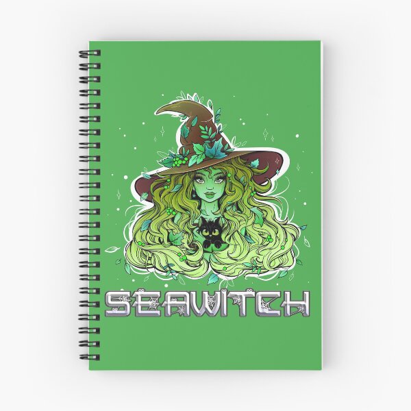 Item preview, Seawitch with long hair and a kitten in green designed and sold by NoMatterLab.