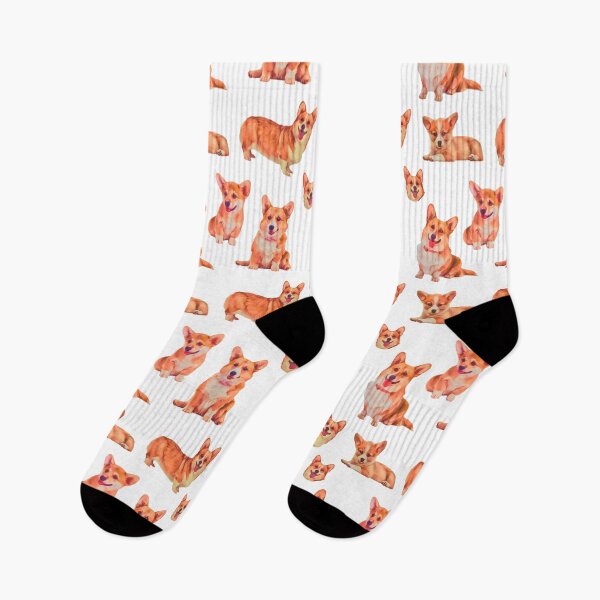 Item preview, 5 Cute Corgi’s || Digital Painting Design || Pattern designed and sold by BayRosePets.