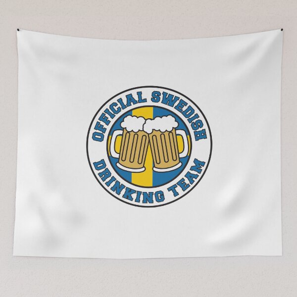 Item preview, Official Swedish Drinking Team Featuring Flag Of Sweden And Beers designed and sold by jaycartoonist.