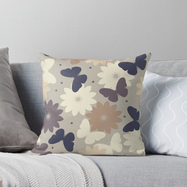 Item preview, Seamless pattern with decorative chamomile flowers and butterflies silhouettes designed and sold by RavenDaria.
