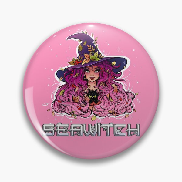 Item preview, Seawitch with long hair and a kitten in pink purple designed and sold by NoMatterLab.